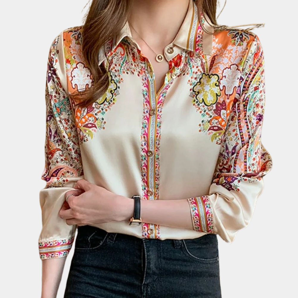 Gera Blouse | Floral Print Long Sleeve Blouse