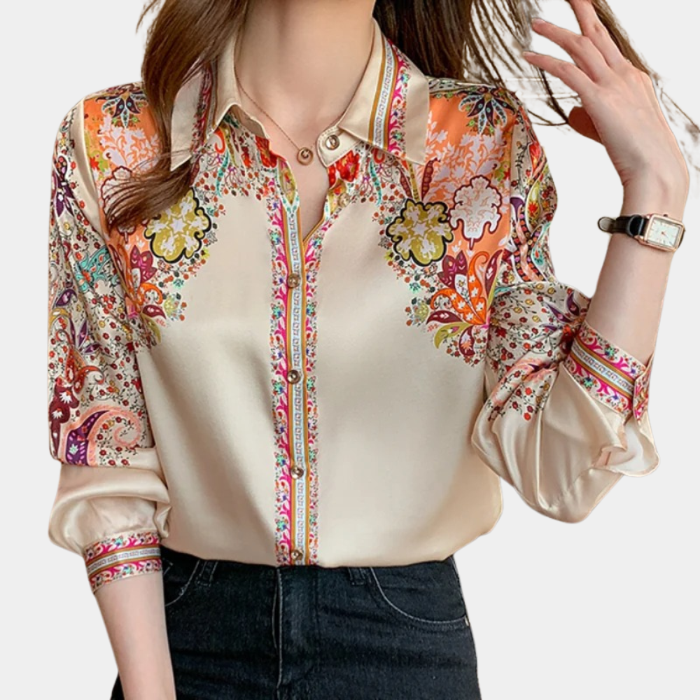 Wina Blouse | Women Long Sleeve Pattern Blouse