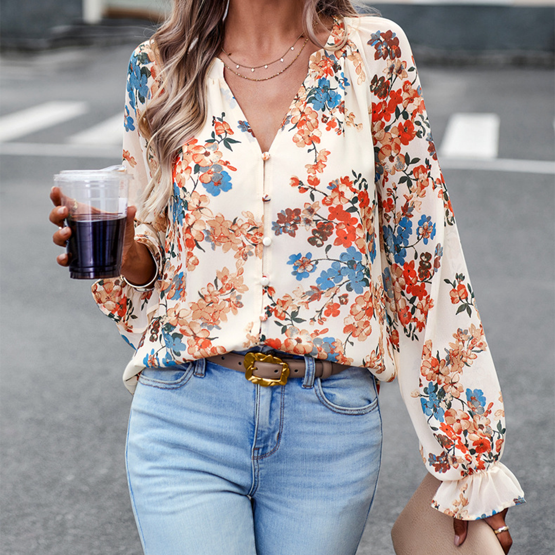 Ulansa Blouse | Floral Print Long Sleeve Blouse