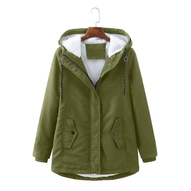 Parka with drawstring for women