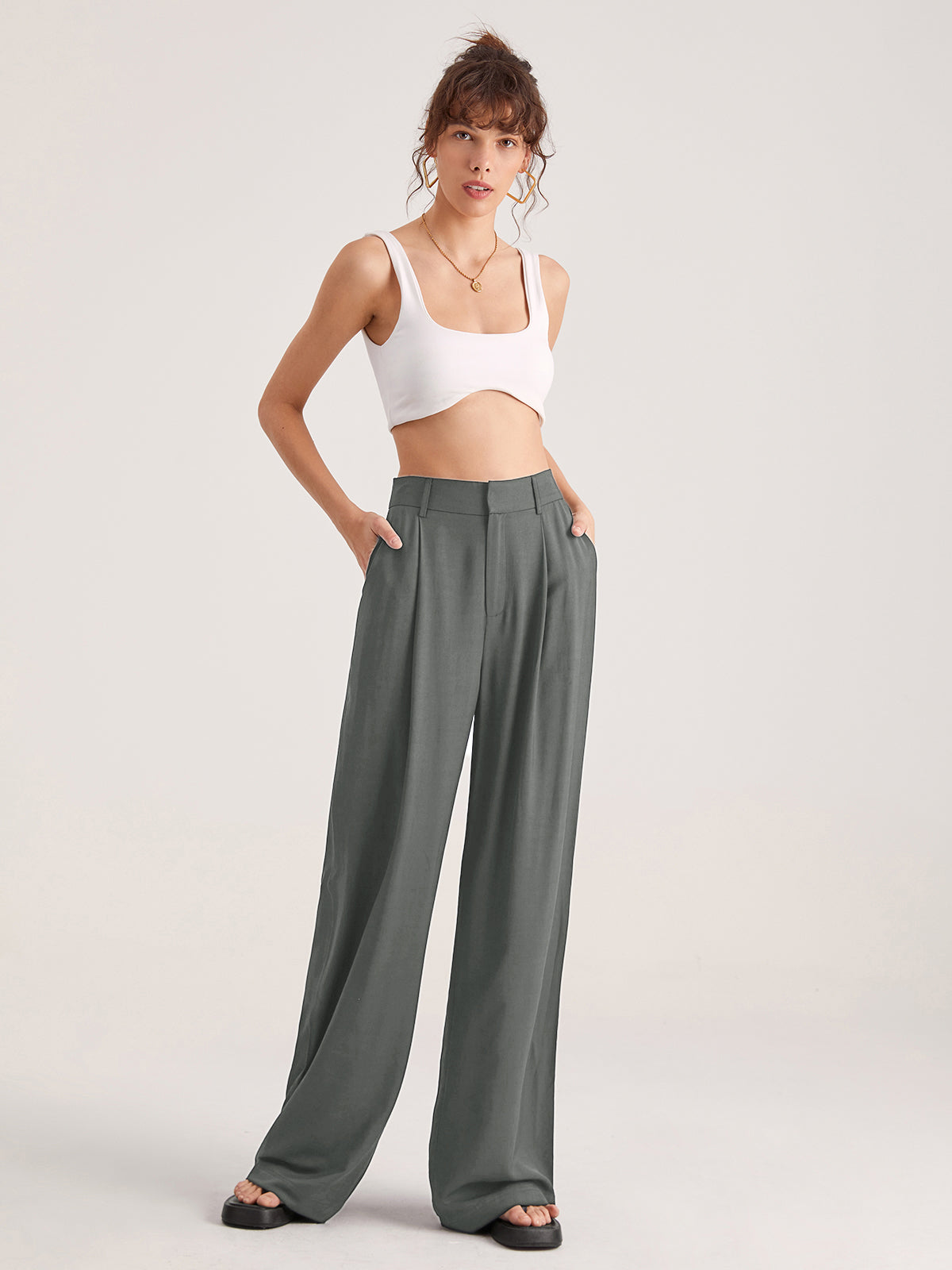 Mia - Oversized high-waisted leisure pants