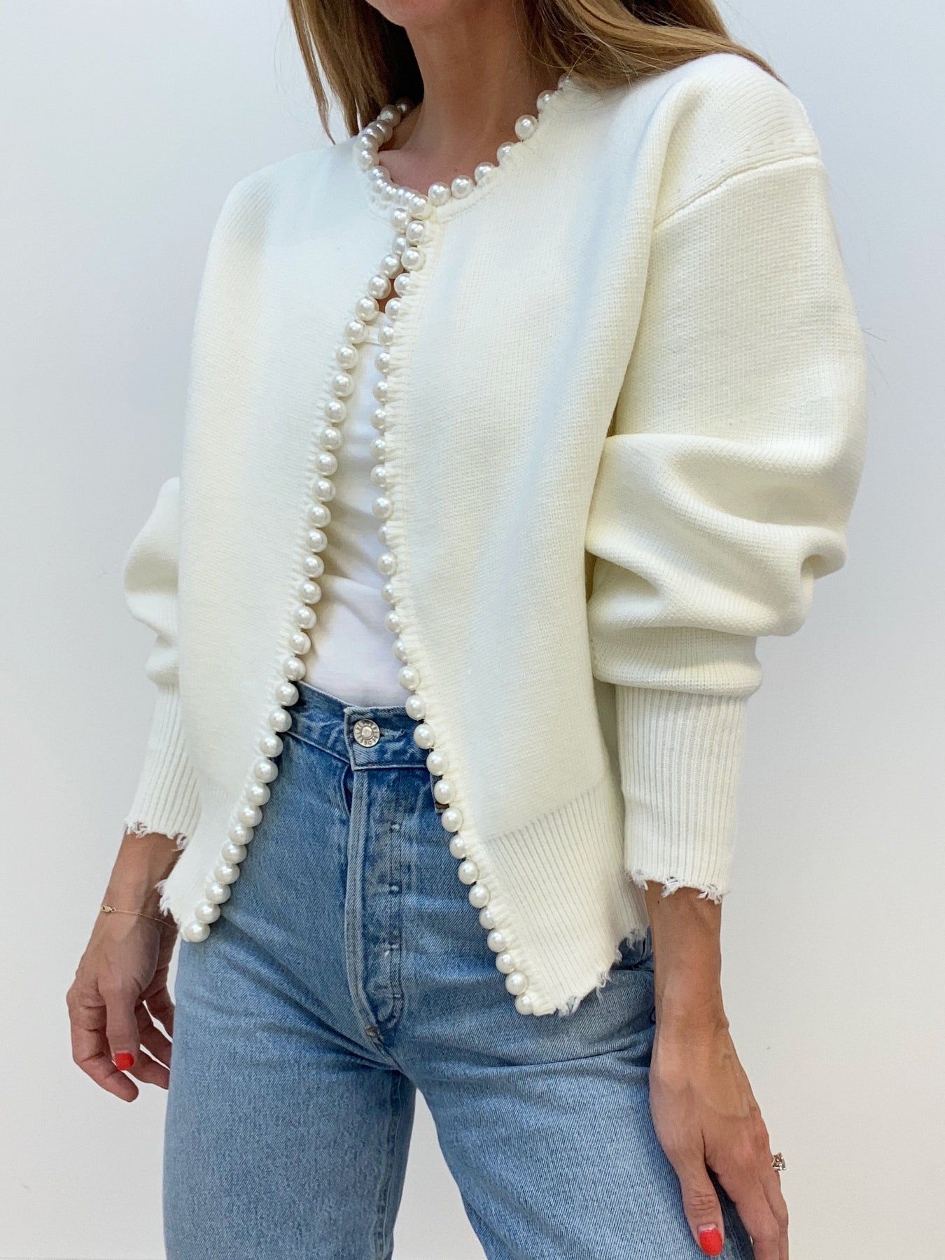 Cardigan with pearls for women