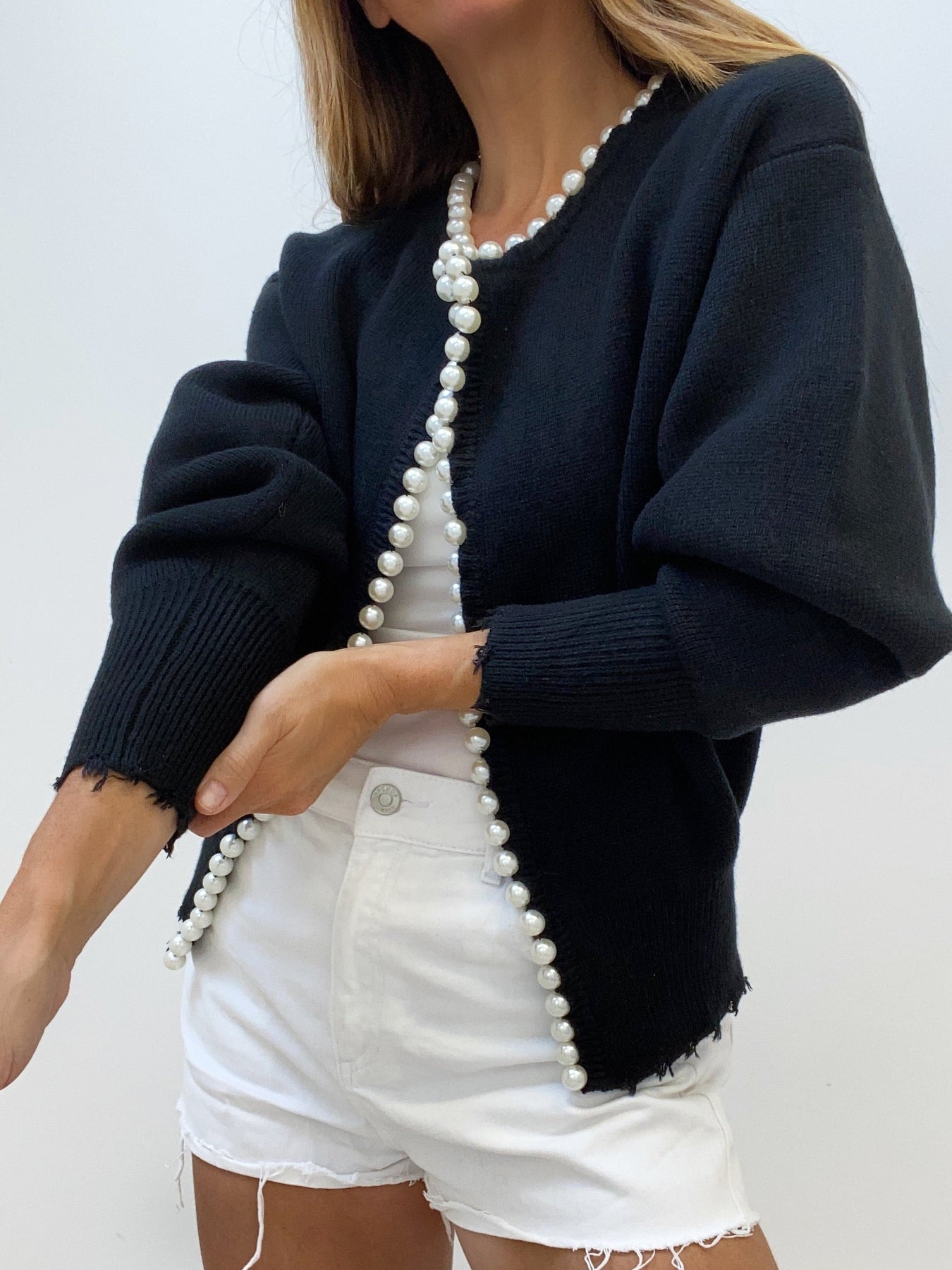 Cardigan with pearls for women