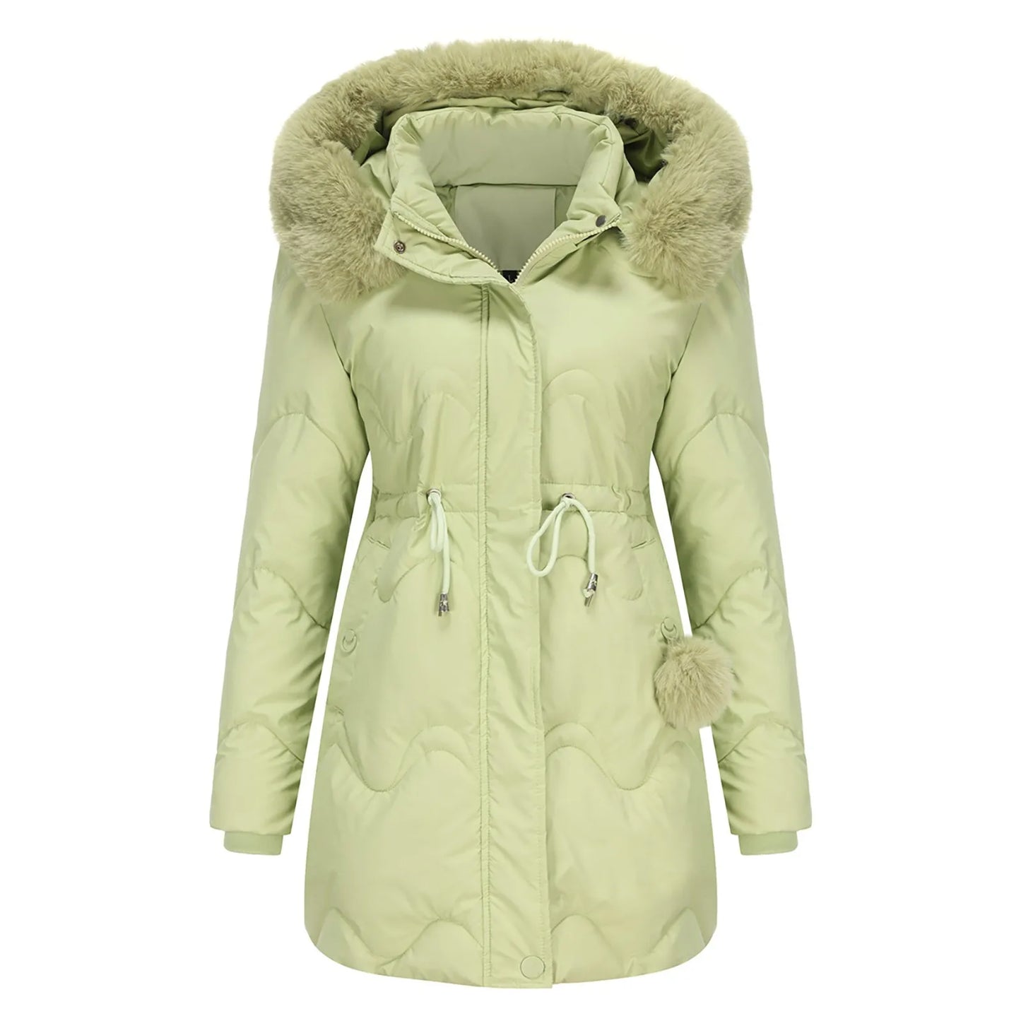 Winter coat with fluffy collar - Renata