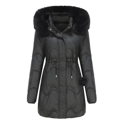 Winter coat with fluffy collar - Renata