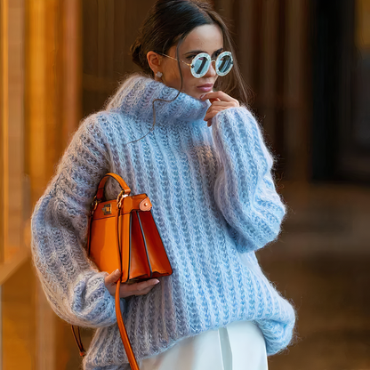 Adelya Sweater | Oversized Turtleneck Knitted Sweater