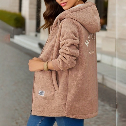 Stylish, warm women's fleece jacket for winter - Zelde