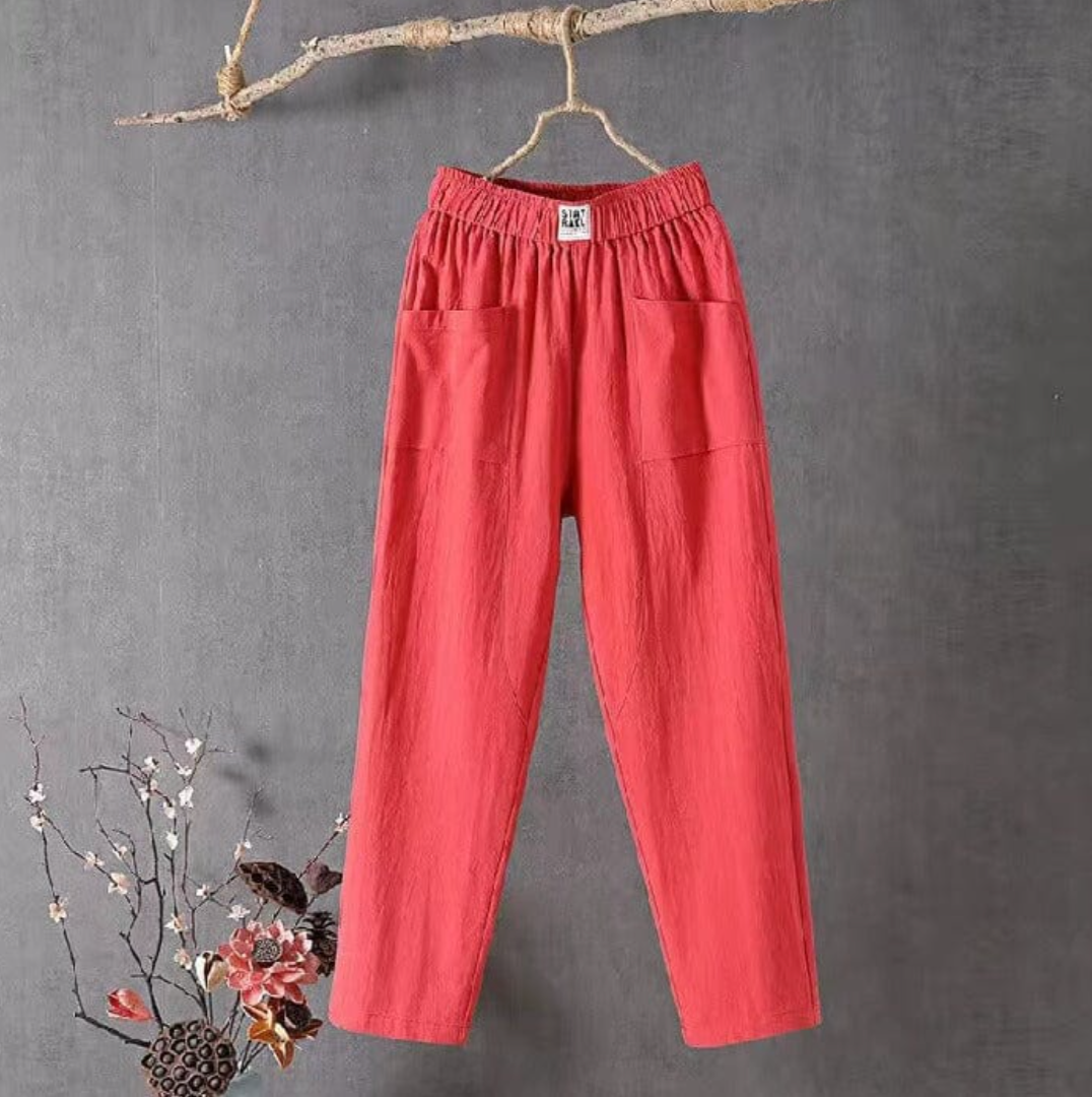 Wilma | Linen pants with elastic waist