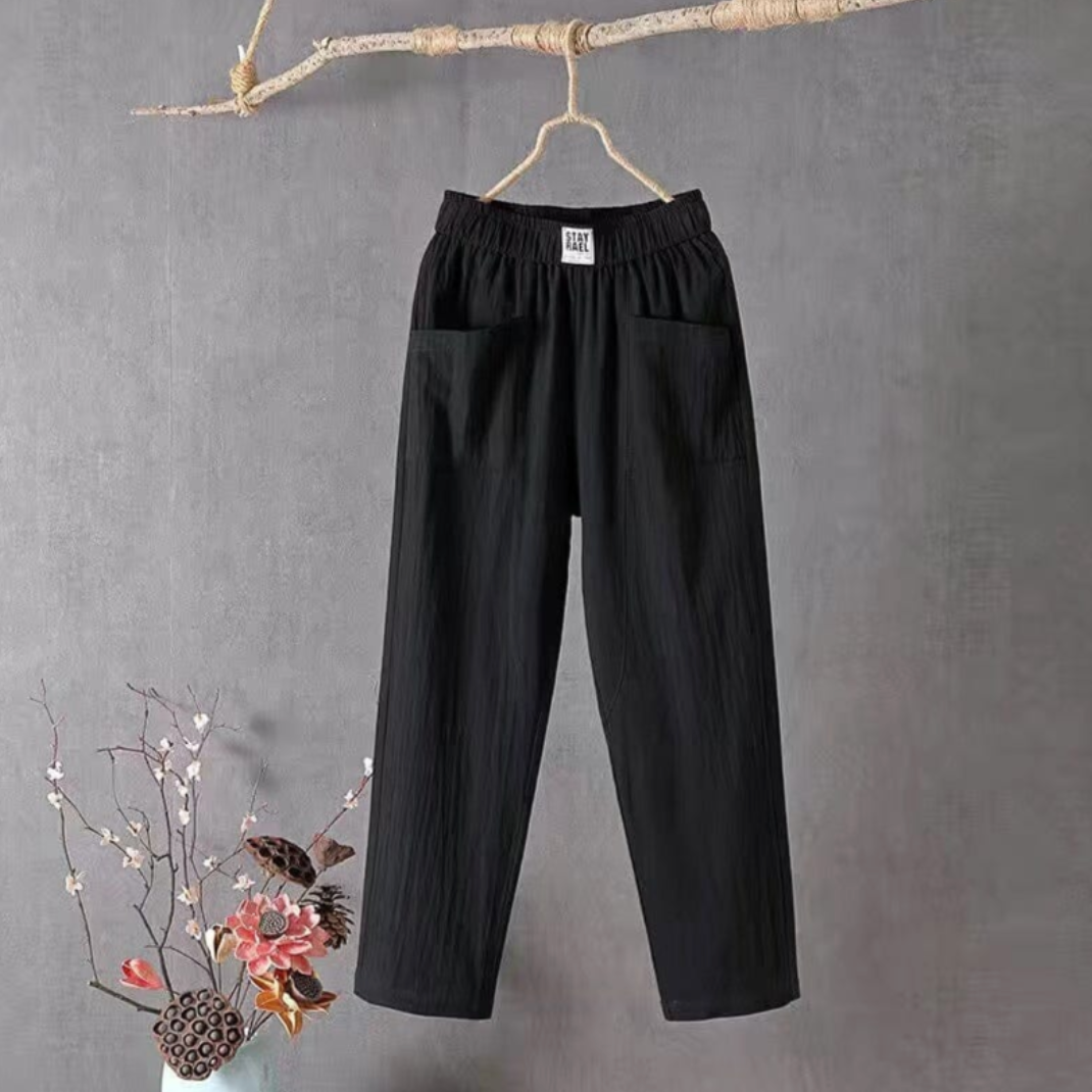 Linen pants with elastic waist - Marika