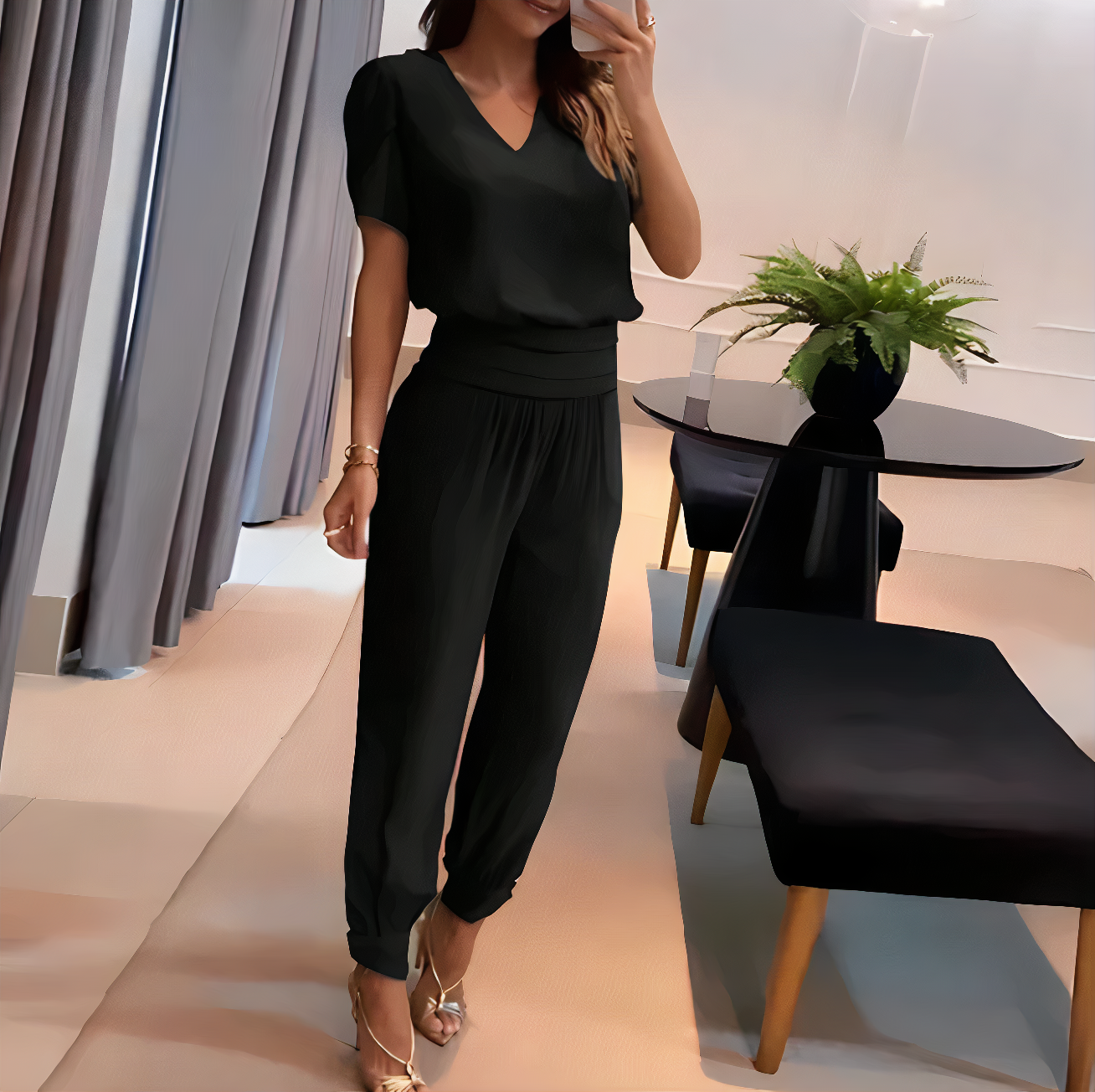 SOFIA - Trendy set with blouse and pants