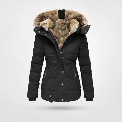 Women's winter coat with faux fur lining