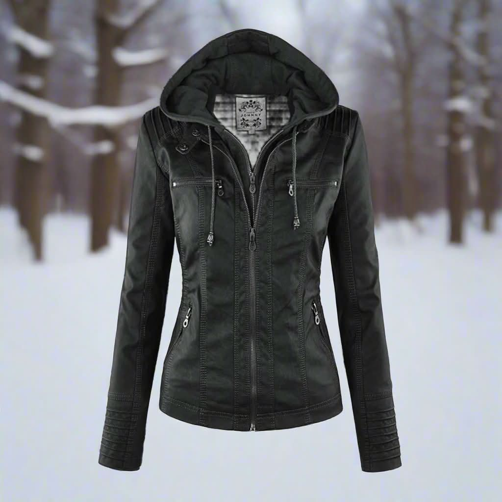 Chic, cozy and high-quality biker jacket for women