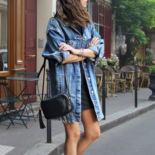 Jess - Long women's denim jacket