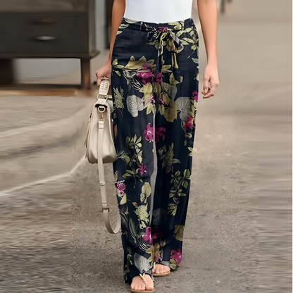 Floriane - Floral linen pants