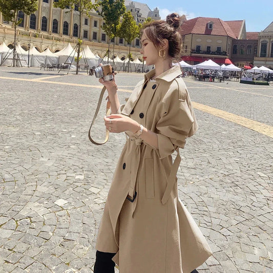 Yael - trendy double-breasted trench coat