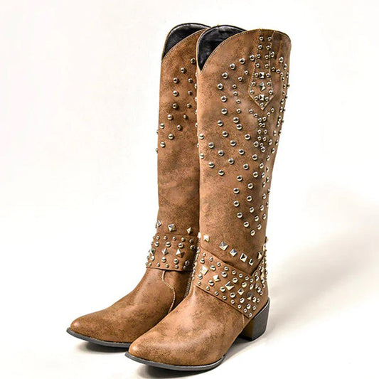 Lifaa - Cozy Cowboy Boots for Women