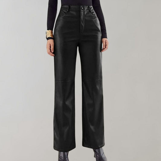 Jaska - Straight-cut leather pants