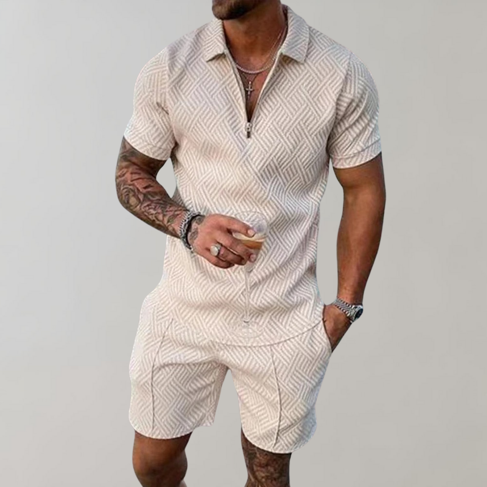 Men's summer polo and shorts set - Zaiden