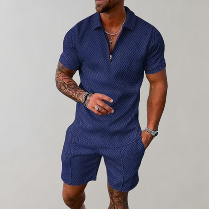 Men's summer polo and shorts set - Zaiden