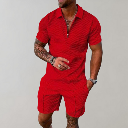 Men's summer polo and shorts set - Zaiden