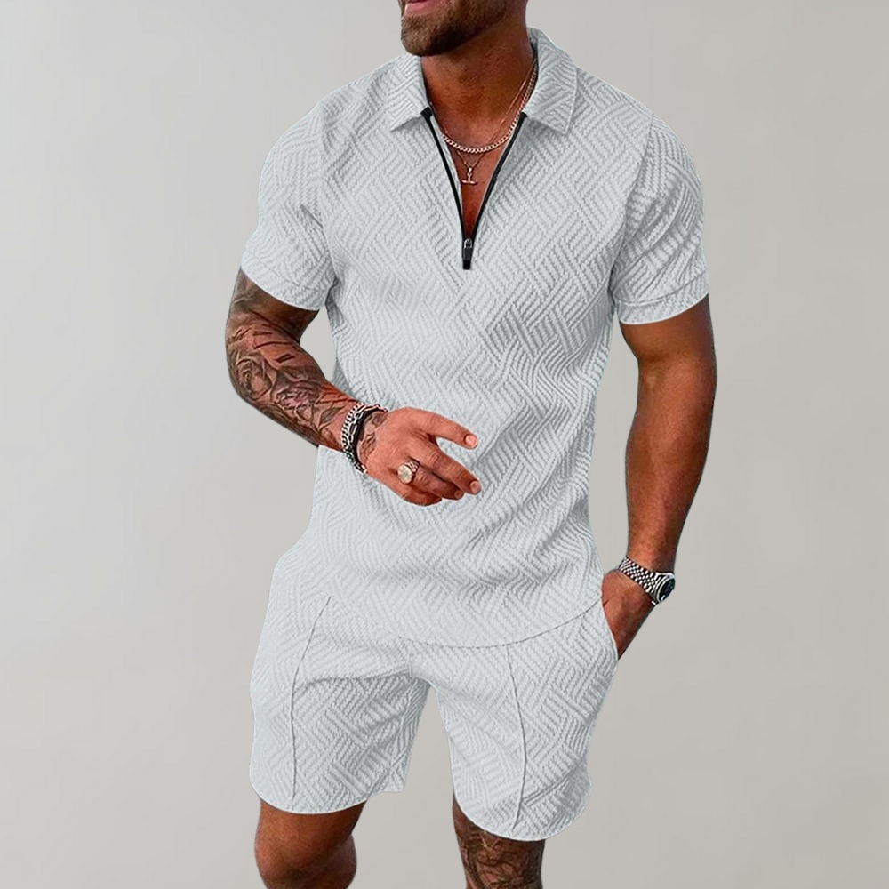 Men's summer polo and shorts set - Zaiden