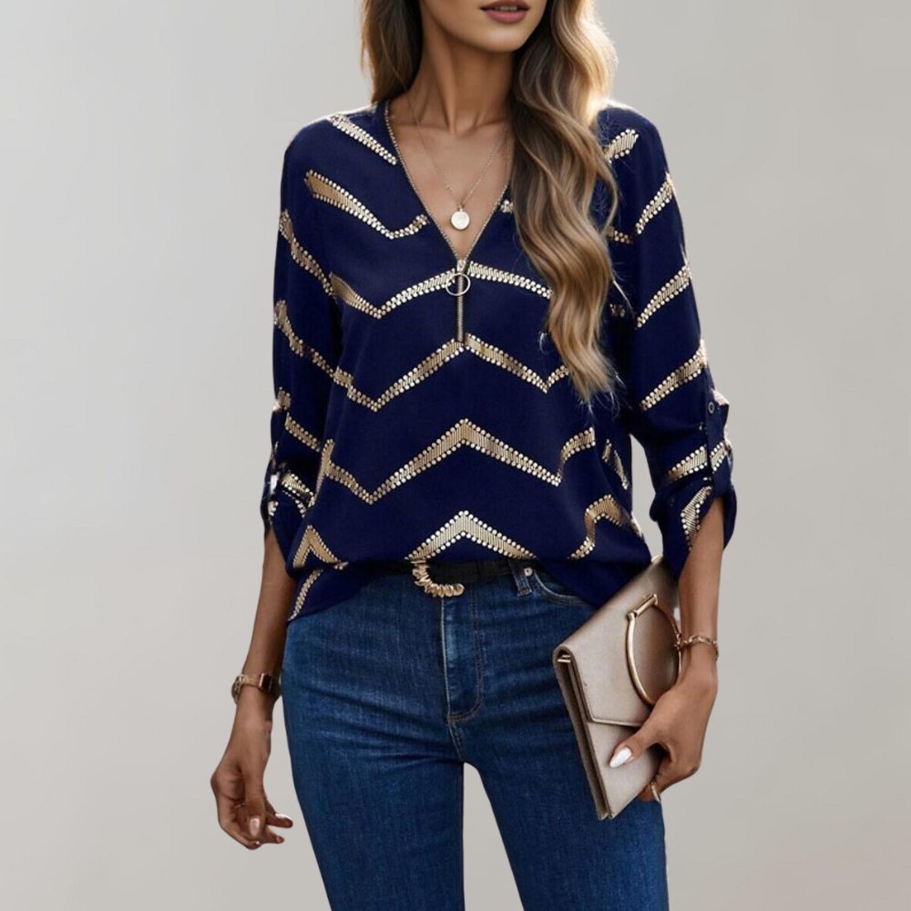 FAITH | Fashionable women's zippered blouse