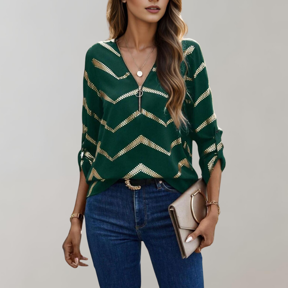 FAITH | Fashionable women's zippered blouse