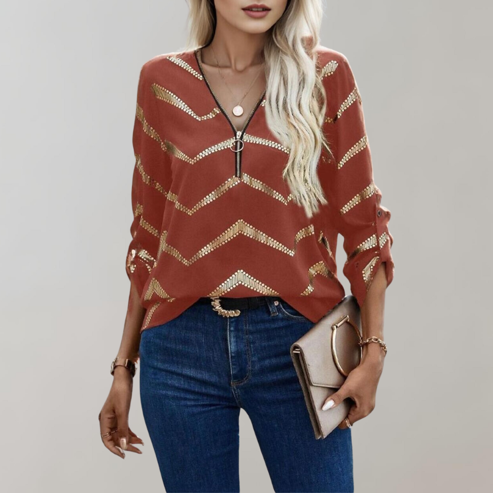 FAITH | Fashionable women's zippered blouse