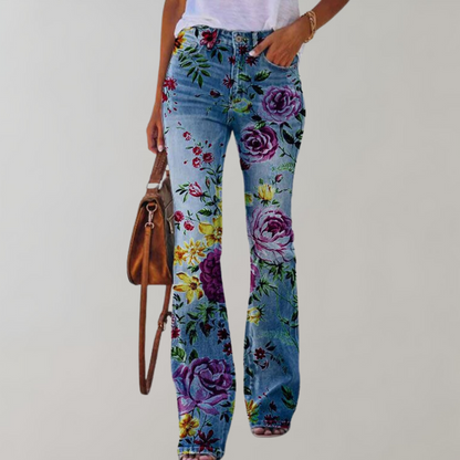 Delphine - Floral print flare pants