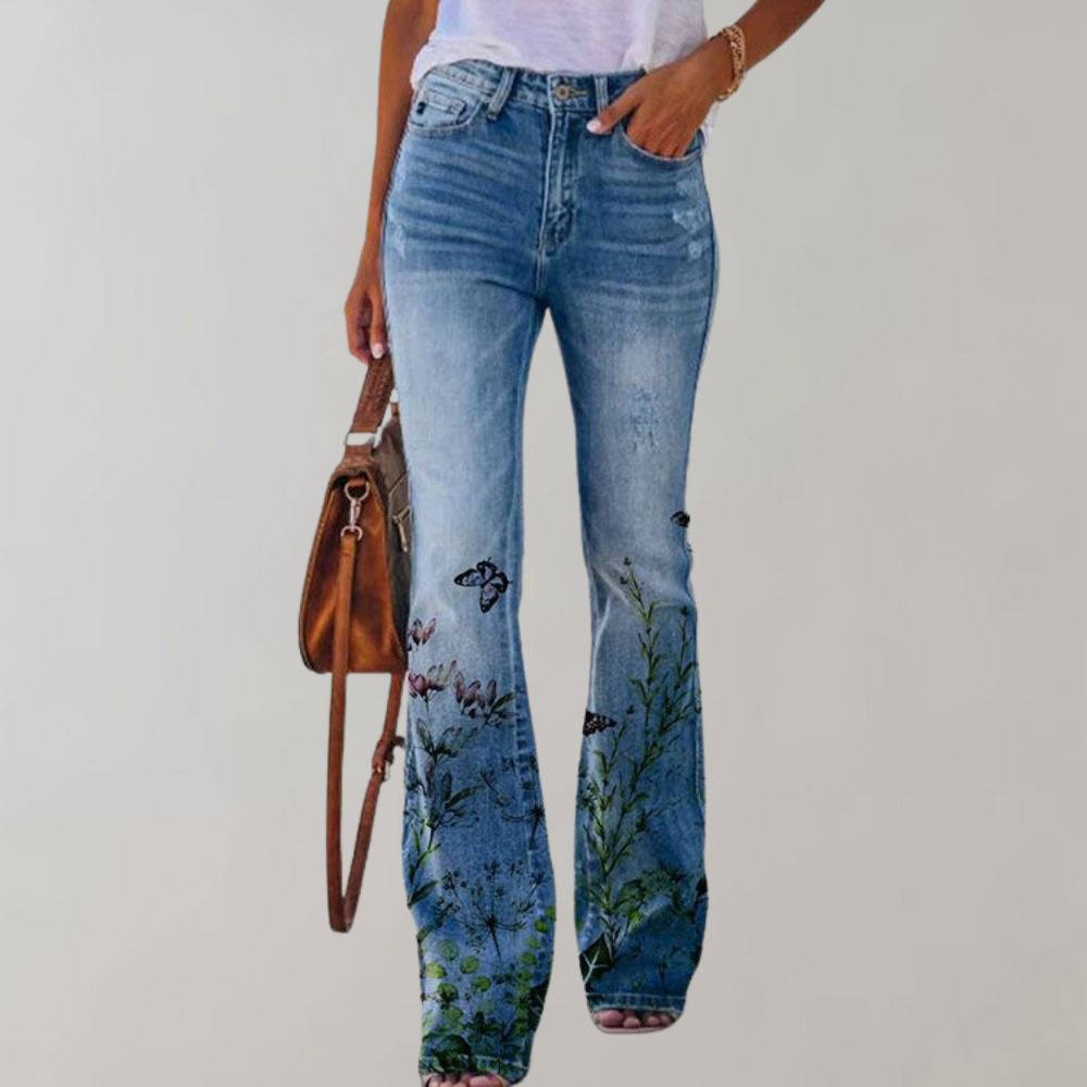 Delphine - Floral print flare pants