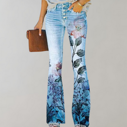 Delphine - Floral print flare pants