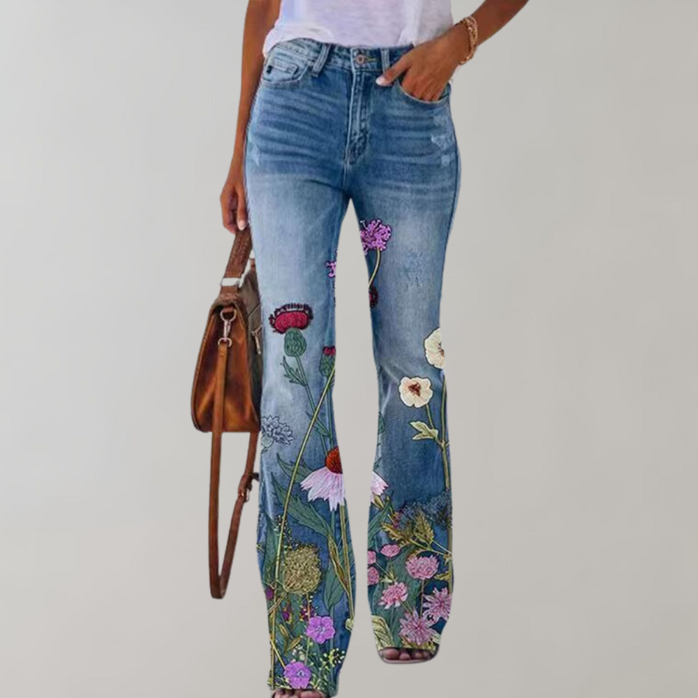 Delphine - Floral print flare pants