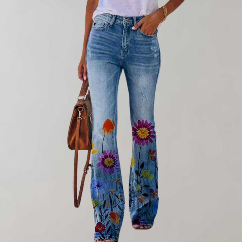 Delphine - Floral print flare pants