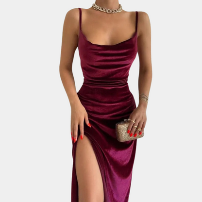 Jeanette | Elegant long dress with slit