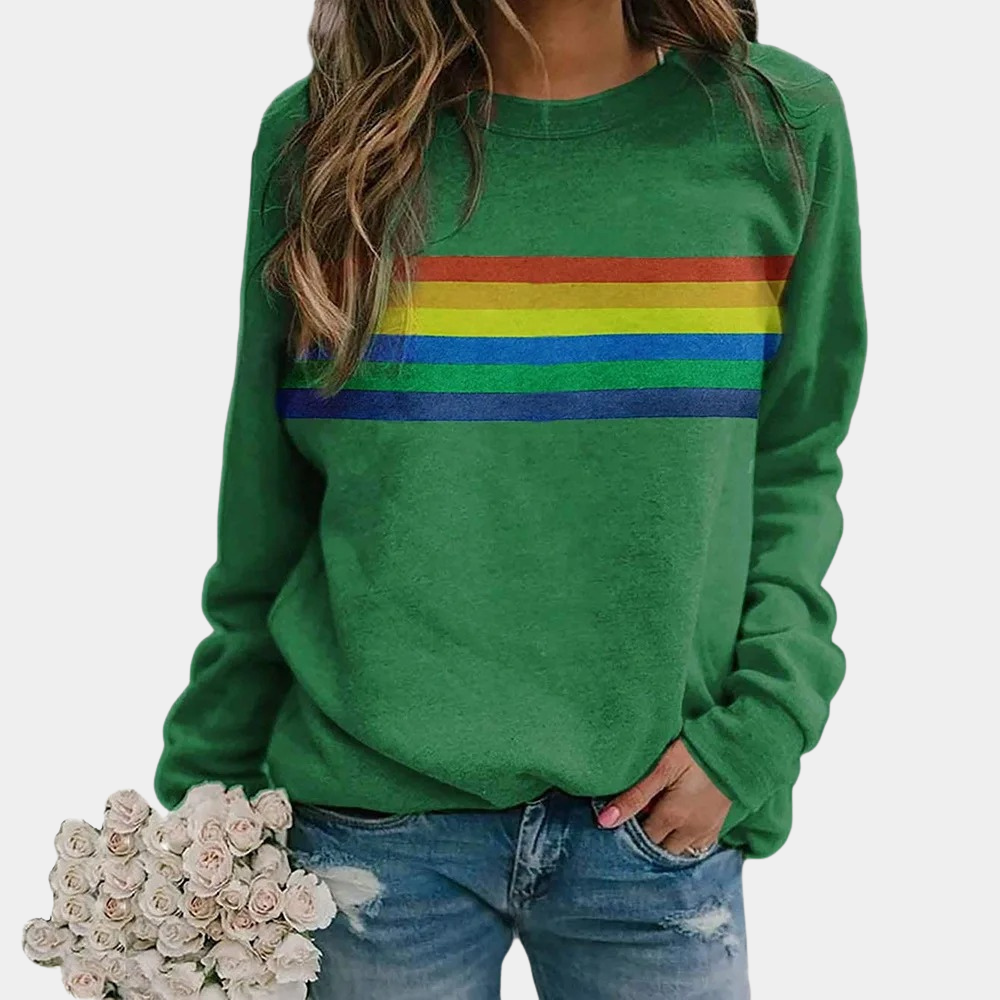 Jess | Sweatshirt with rainbow stripes