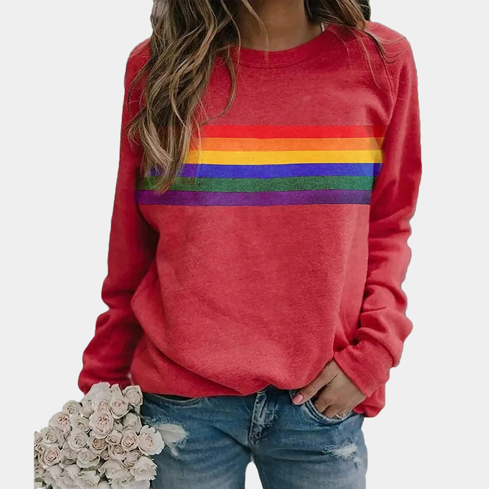 Jess | Sweatshirt with rainbow stripes