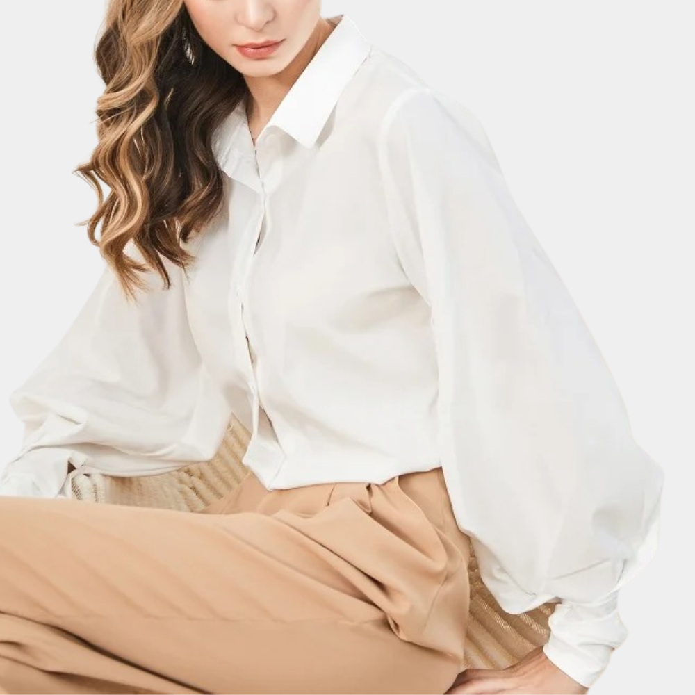 Oceane - Elegant women's blouse with bishop sleeves