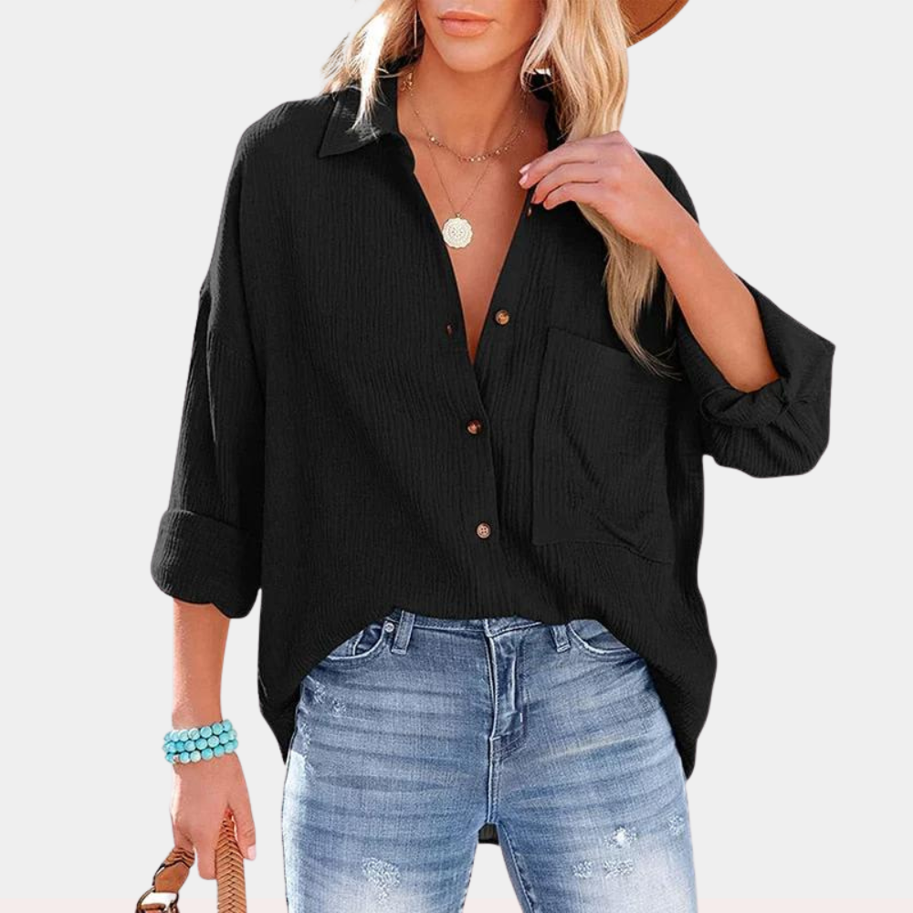 Viviana - Casual women's summer blouse with pocket