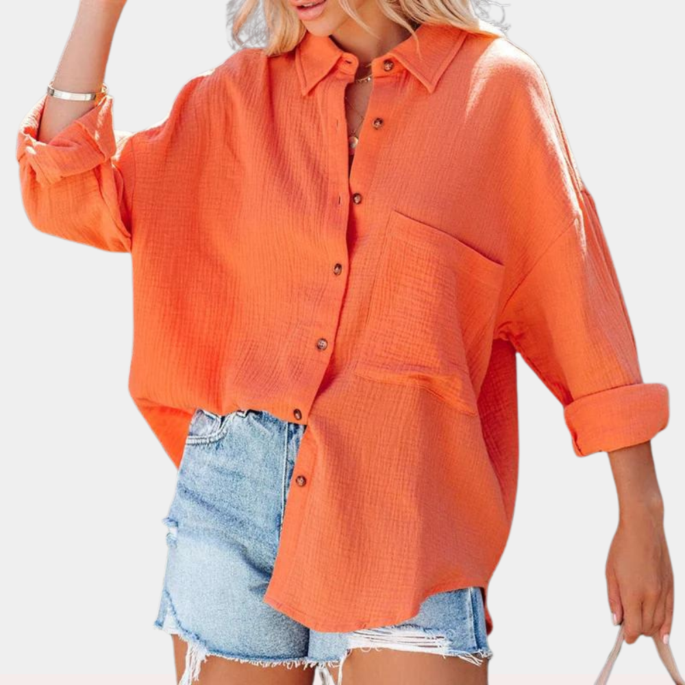 Viviana - Casual women's summer blouse with pocket