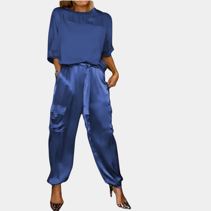 Danika - Elegant satin chic set [top + pants].