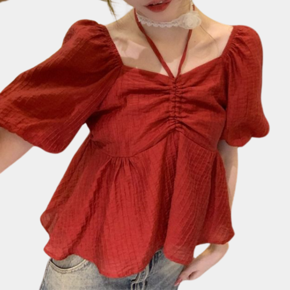 Nanna - Stylish women's blouse with puff sleeves