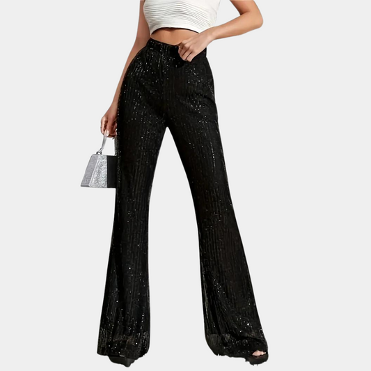 Miuccia - Elegant flared pants with sequins