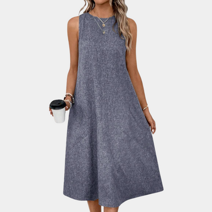 Simple women's round neck dress