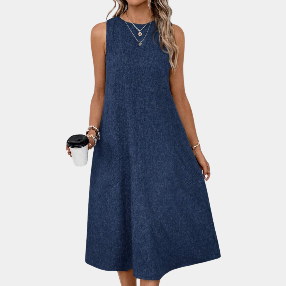 Simple women's round neck dress