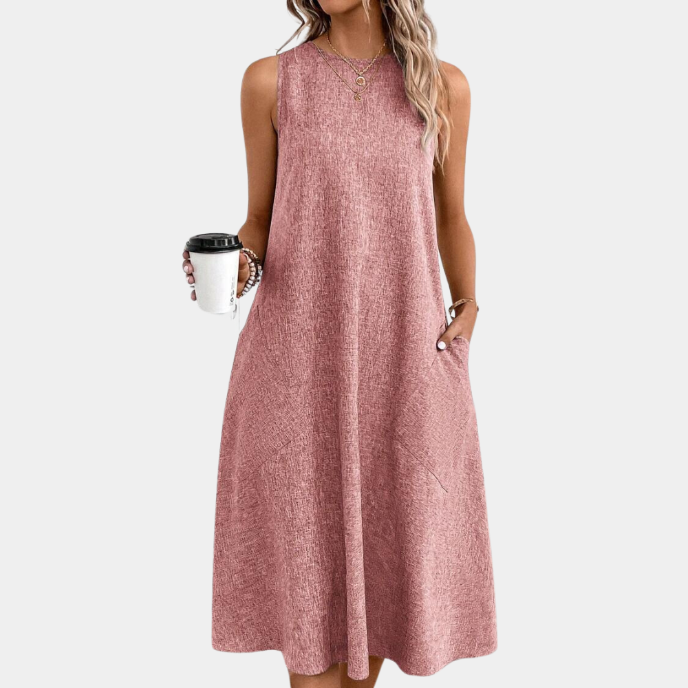 Simple women's round neck dress