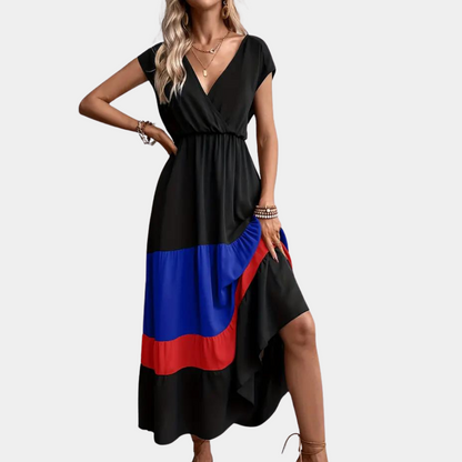 Linda - Casual women's v-neck dress