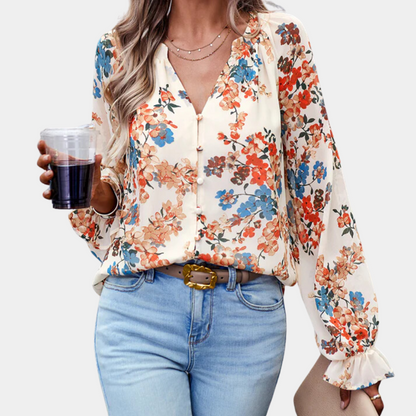 Elegant floral women's blouse