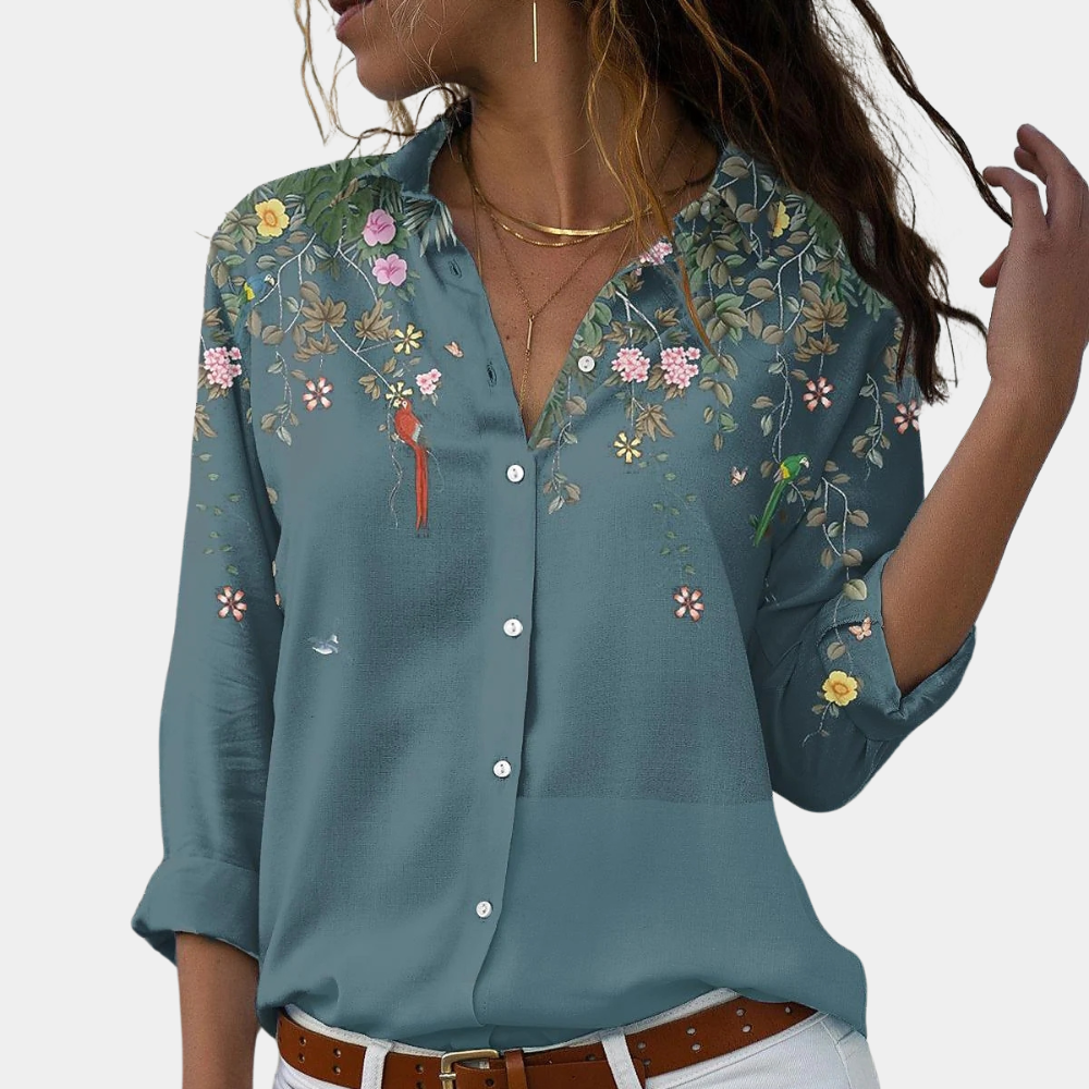 Solveiga - Women's floral blouse