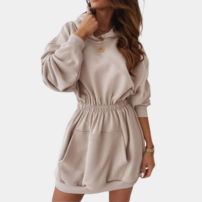 Oversized women's hooded dress