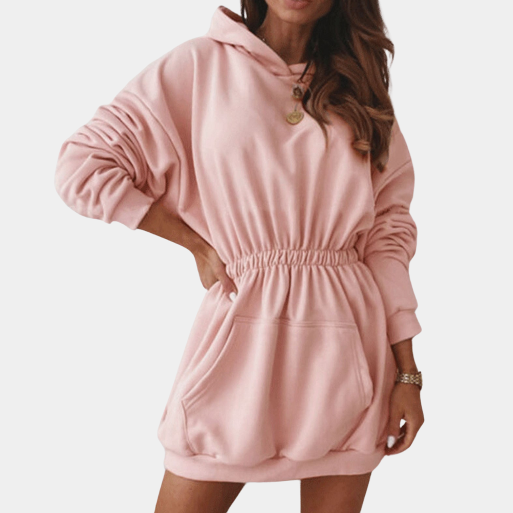 Oversized women's hooded dress